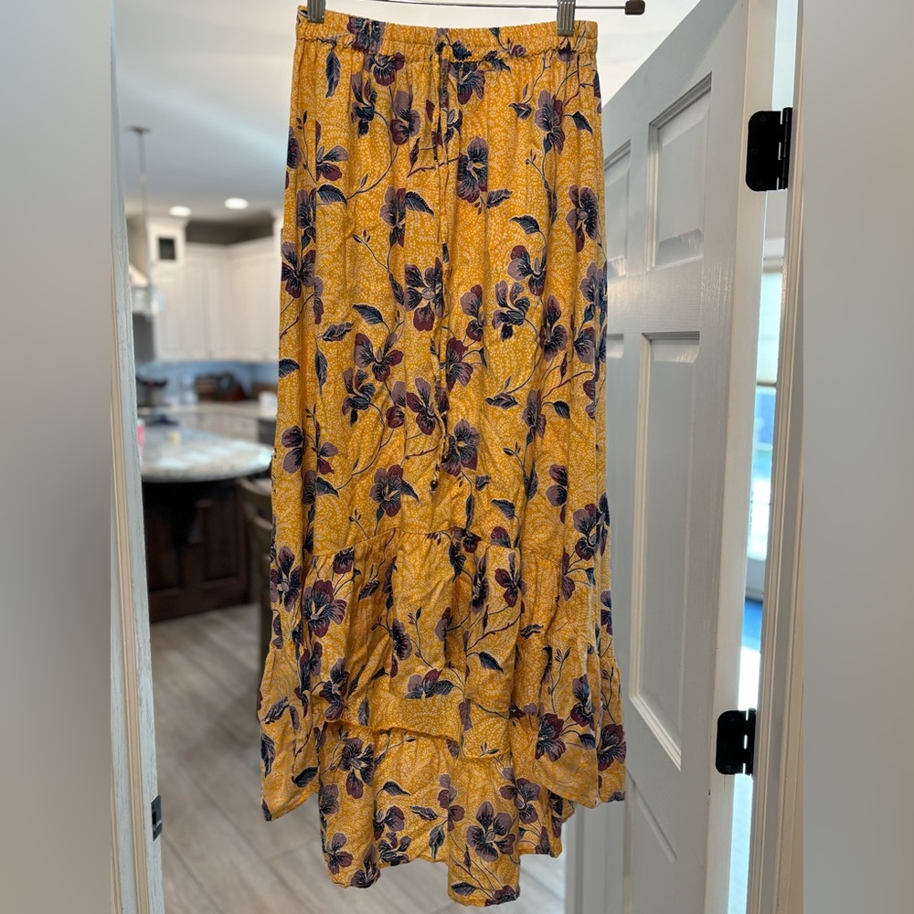 Floral Yellow Maxi Skirt
